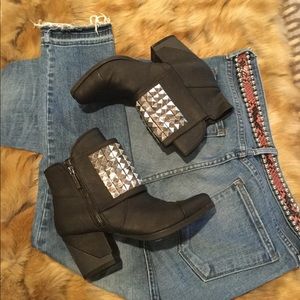 Micael Antonio black studded booties